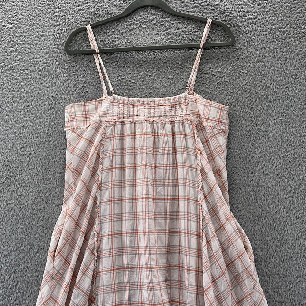 Free People Plaid Maxi Dress | Boho Button Front M/L Hippie Fairy Grunge Peasant - Picture 11 of 12